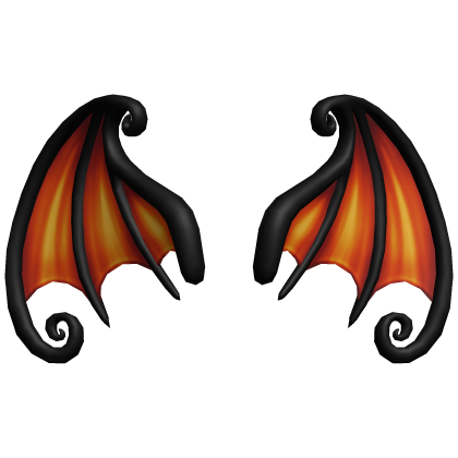 Orange Swirly Bat Wings
