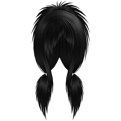 Black Messy Scene Low Pigtails Roblox item