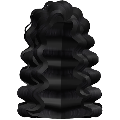 Long Cascade Waves Curly Hair in Jet Black Roblox item
