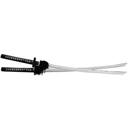 Dark Twin Katanas with Demon Wing — Left Waist
