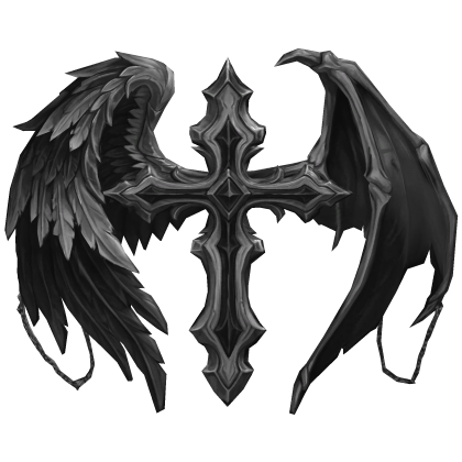 [Black] Angel & Demon Wings Crossed