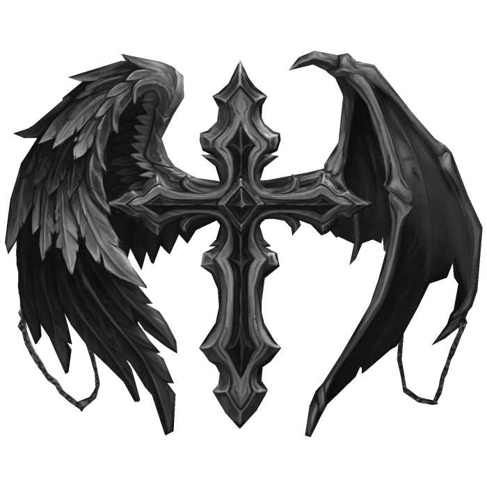 [Black] Angel & Demon Wings Crossed