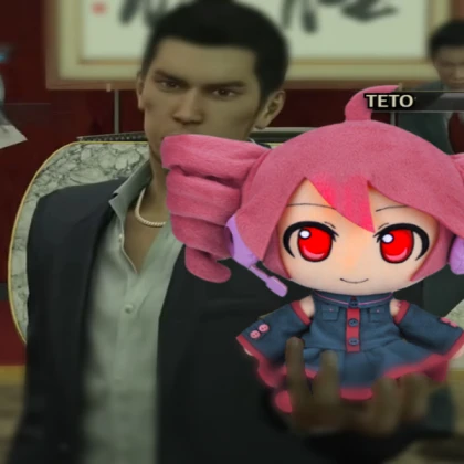 kiryu holding teto plush