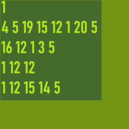 19 15 12 9 20 21 4 5