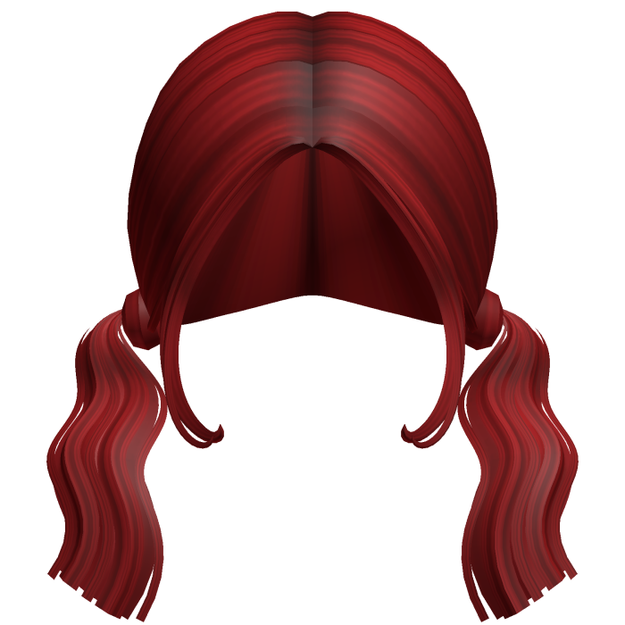 -',ৎ Short Wavy Pigtails in Red