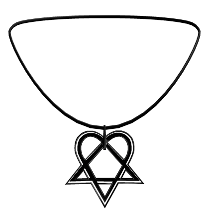 3.0 heartagram necklace in metallic black Roblox item