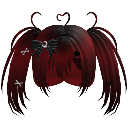 Red Gothic Halloween Pigtails Roblox item