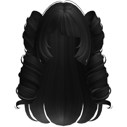 ꒰ Kawaii Fluffy Curly Princess Moe Hair in Black Roblox item