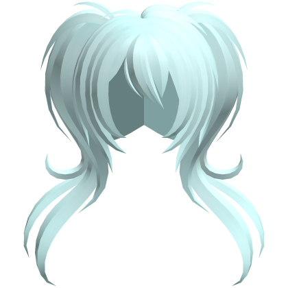 fluffy moe long swirly ponytails teal