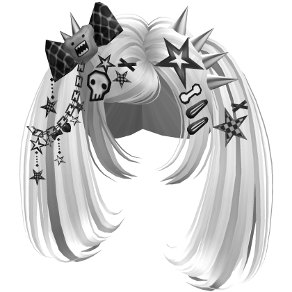 ♡ Scene Spiky Moe Pigtails (White)