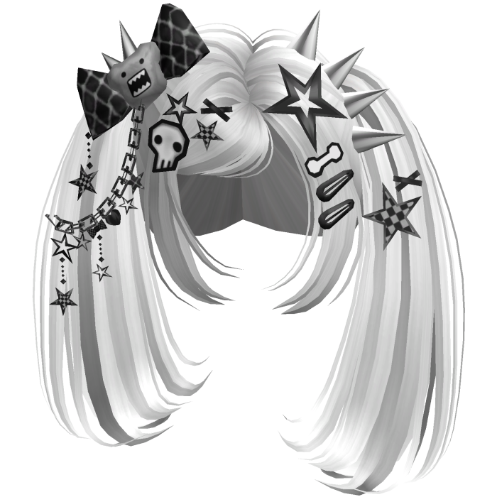♡ Scene Spiky Moe Pigtails (White)