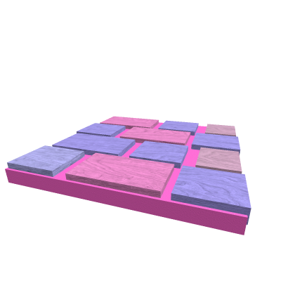Purple/Pink/Blue tile floor