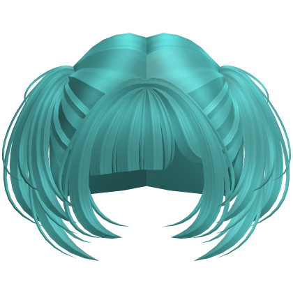 Cute Short Small Kawaii Side Pigtails (Teal)