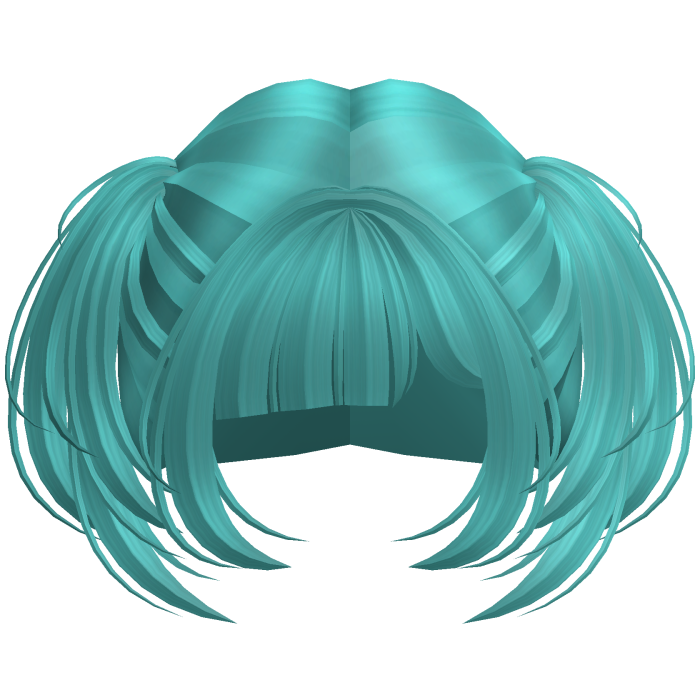 Cute Short Small Kawaii Side Pigtails (Teal)