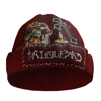 cute emo y2k beanie (Red)