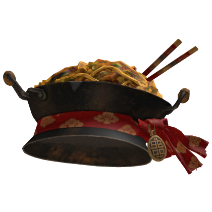 Wok Noodle Hat w/ Chopsticks