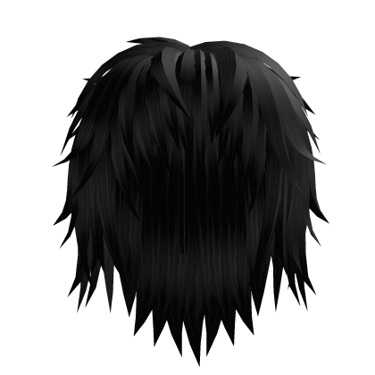long anime messy vkei moe emo hair in black Roblox item