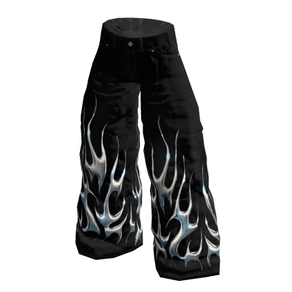Y2K Pants Baggy Jeans Black Chrome Voidsclub