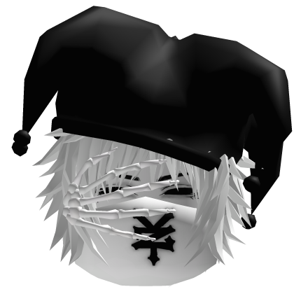 Vkei Emo Dashie Black White Hair Skeleton Hand
