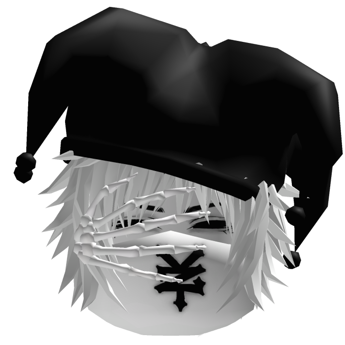 Vkei Emo Dashie Black White Hair Skeleton Hand