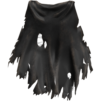 Black Dirty Torn Ripped Traveler Cape 