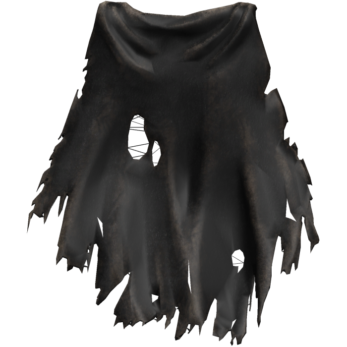 Black Dirty Torn Ripped Traveler Cape 