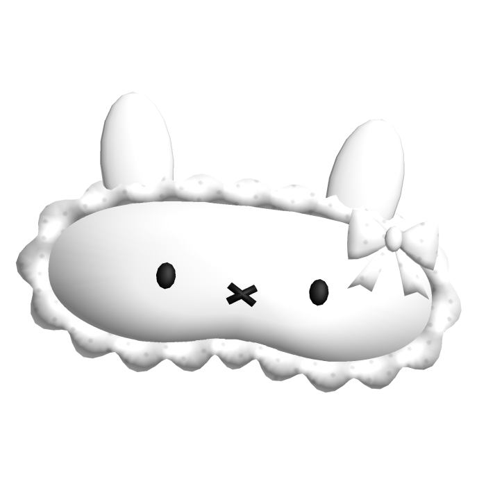 ♡ kawaii miffy white sleeping mask with bow zzz