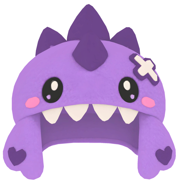 Cute Lavender Plush Dino Helmet