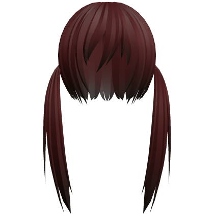 dark red razor cut low pigtails
