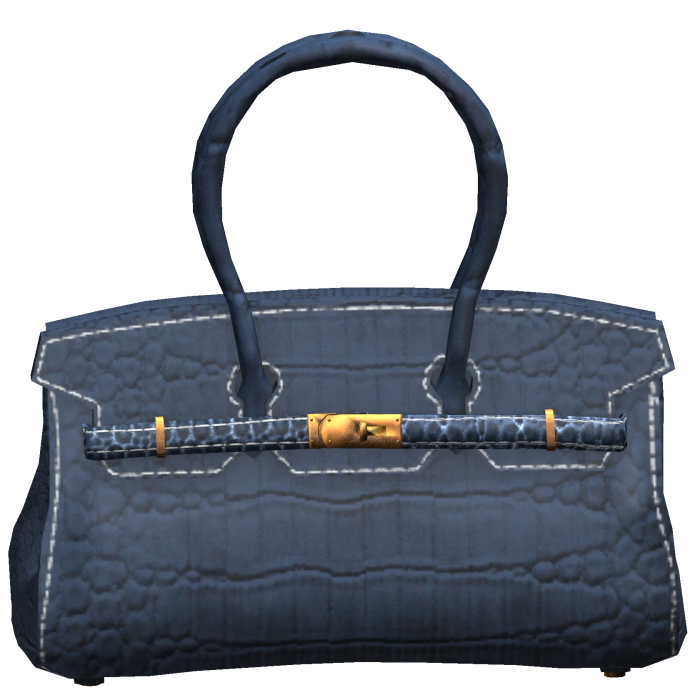 Leather Birkin Chic Designer Navy Blue Mini Bag
