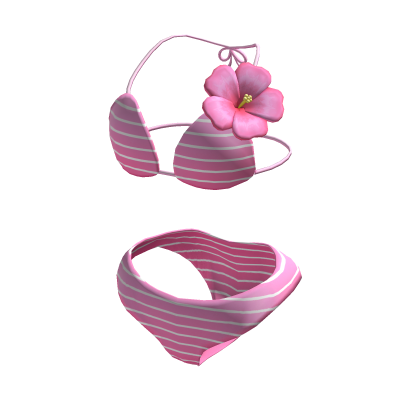 Pink Bikini w/ Hibiscus