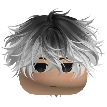 Cute Kawaii Boy w Messy Fluffy Hair (White n Black | Roblox Item ...