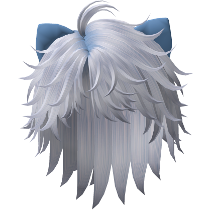 Boy Cat Hair Vibrant White & Blue Halloween	 Roblox item