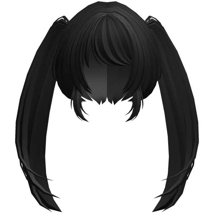 ♡ ꒰ long anime osana messy black pigtails ꒱ ♡