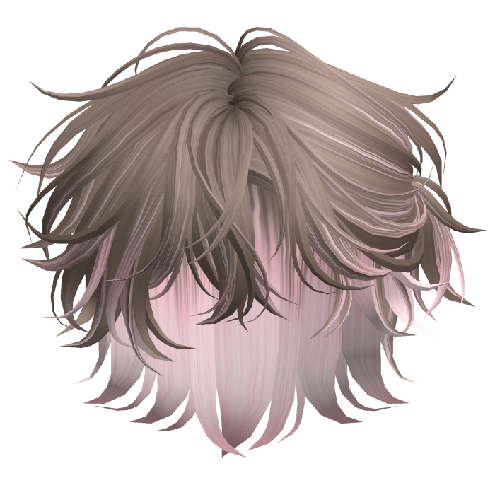 Wolfcut Tied-Up Sidepart Milktea&Pink