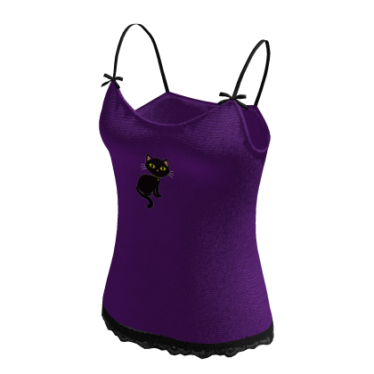 Witch Cat Tank Top Purple thumbnail