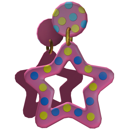 Star Polka Dot Earrings In Pink Roblox item