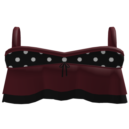 Ruffle Bow Shirt (Red and Black) Roblox item