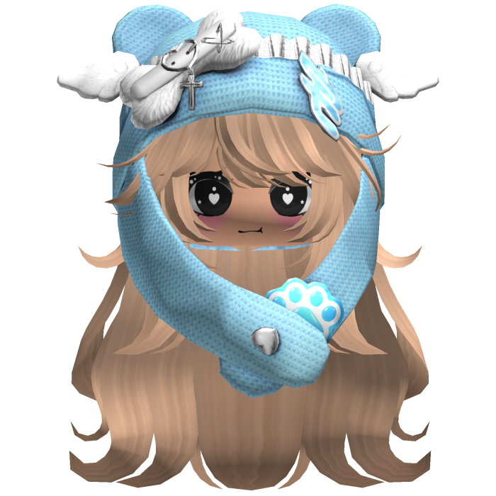 Girl Long Blonde hair cute Cap Cute Cat Y2k