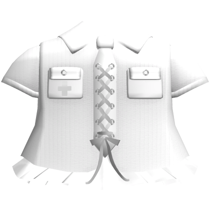 Gothic emo school laced button dress in white Roblox item