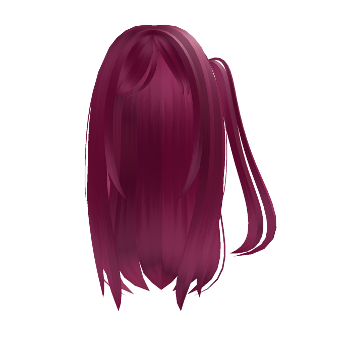 ʚ♡ɞ Straight Hair /w Ponytail Bow In Magenta