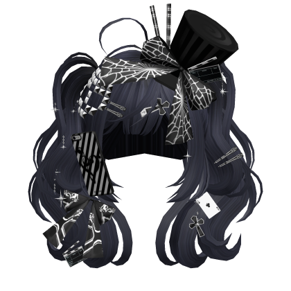 Wavy Anime Magician Pigtails (Dark Blue) Roblox item