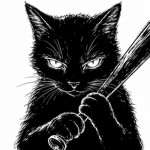 CAT WITH A BAT
