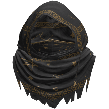 Black Sorcerer Distressed Rune Hood