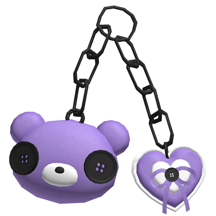 🤍 kawaii bear plushie charm keychain purple