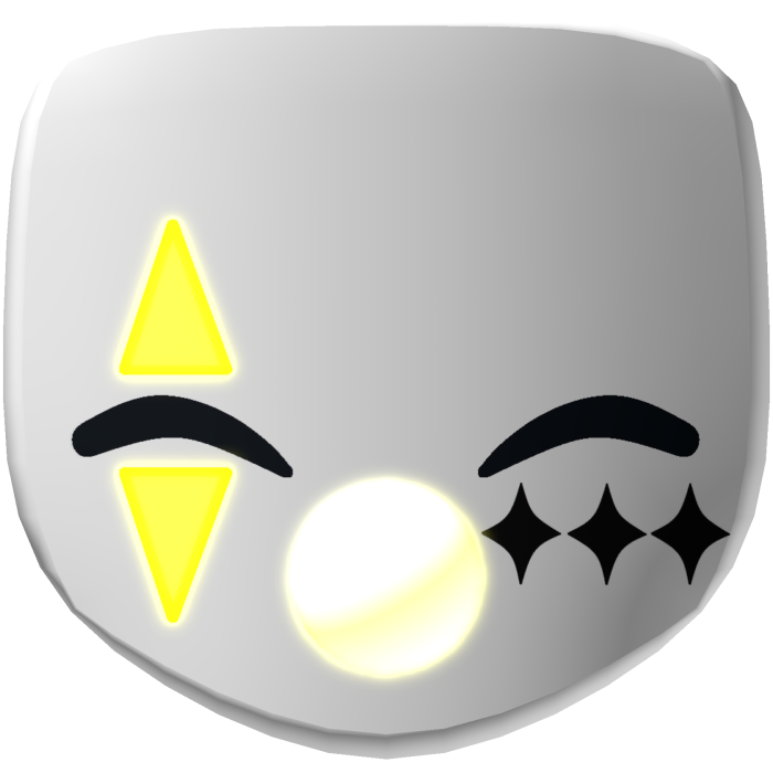 Silly Yellow Happy Glowing Clown Mask [Emissive]