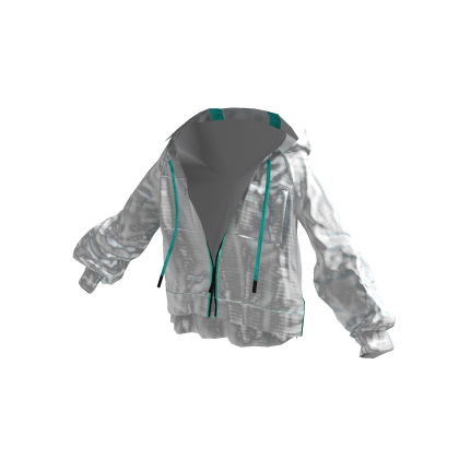 White Y2K Cyber Oversized Zip Hoodie [PBR]