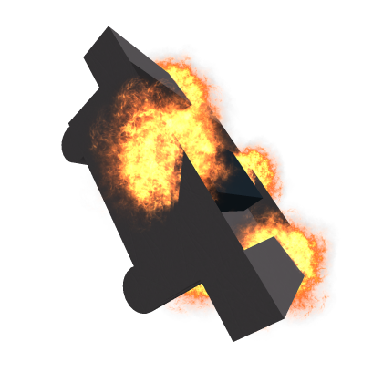 crashed car (with fire)