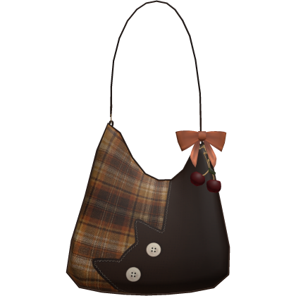 2000s orange autumn plaid cat shoulder bag Roblox item