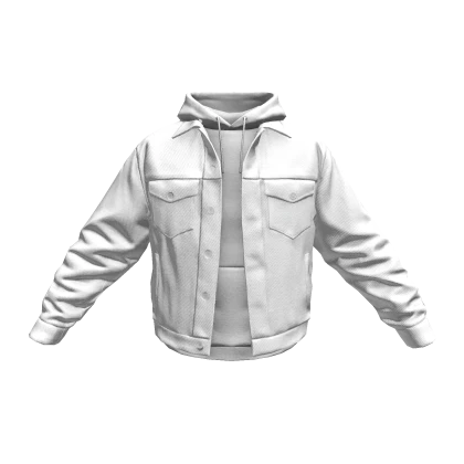 White Denim Jacket & Layered White Hoodie | Roblox Item - Rolimon's